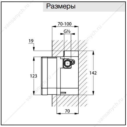 Внутр. часть элект. смесителя для умывальника KLUDI ZENTA  DN 15, 38002, 38002