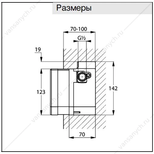 Внутр. часть элект. смесителя для умывальника KLUDI ZENTA  DN 15, 38004, 38004