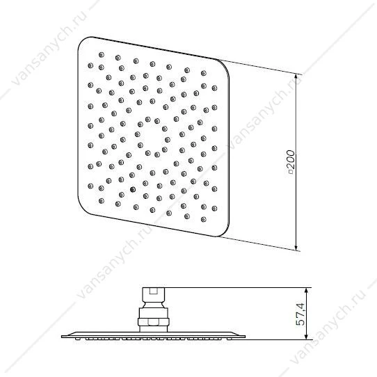 Верхний душ AM.PM, d 200*200 мм, хром, F05S0001
