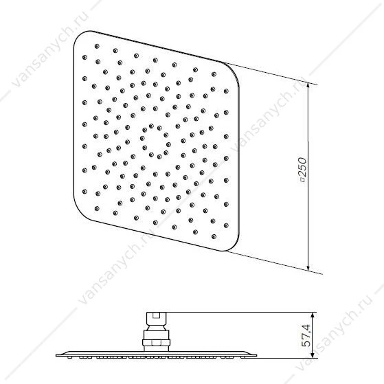 Верхний душ AM.PM, d 250*250 мм, хром, F05S0002
