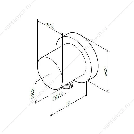 Шланговое подсоединение AM.PM, ½’’, хром, F0600E00
