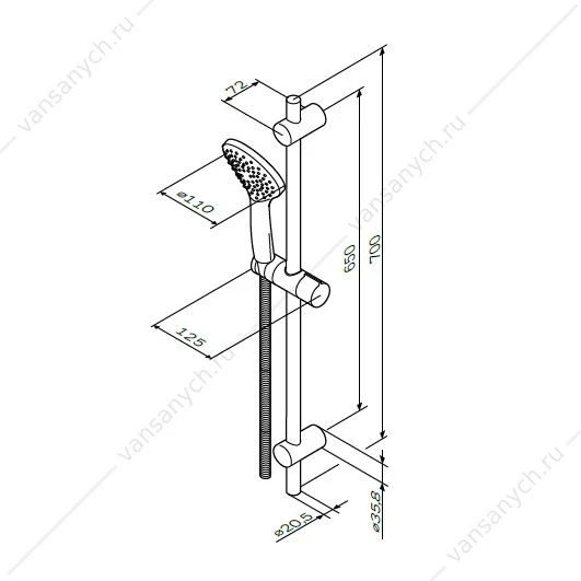 Душевой комплект AM.PM Gem хром, F0190000