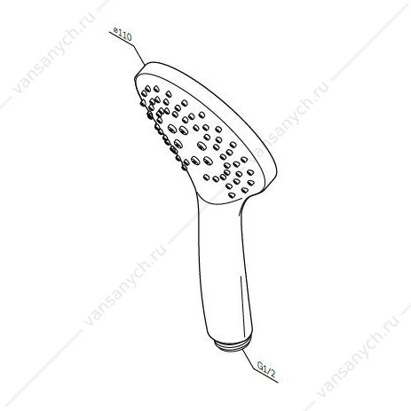 Ручной душ AM.PM Gem, 3 ф-ции, d 110 мм, хром, F0290100