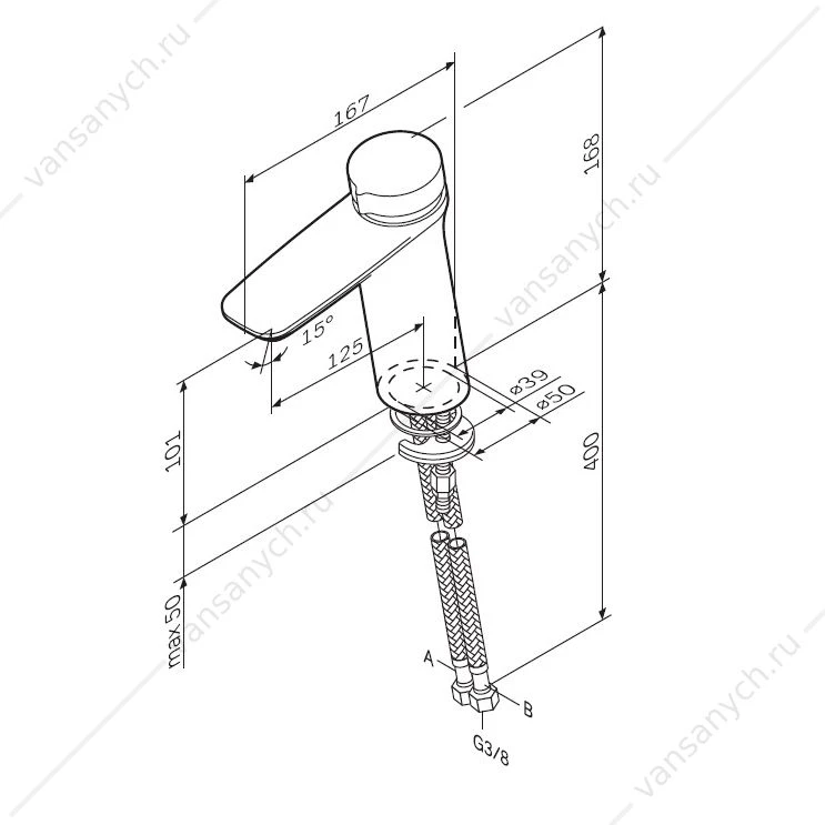 Смеситель для умывальника AM.PM Inspire V2.0, нажимной, хром, F50A02500