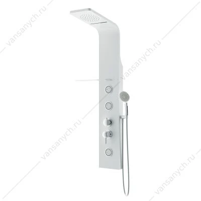 Душевая панель AM.PM Joy, 3 форсунки, полочка, верхний душ, белая W85P-2-136AW