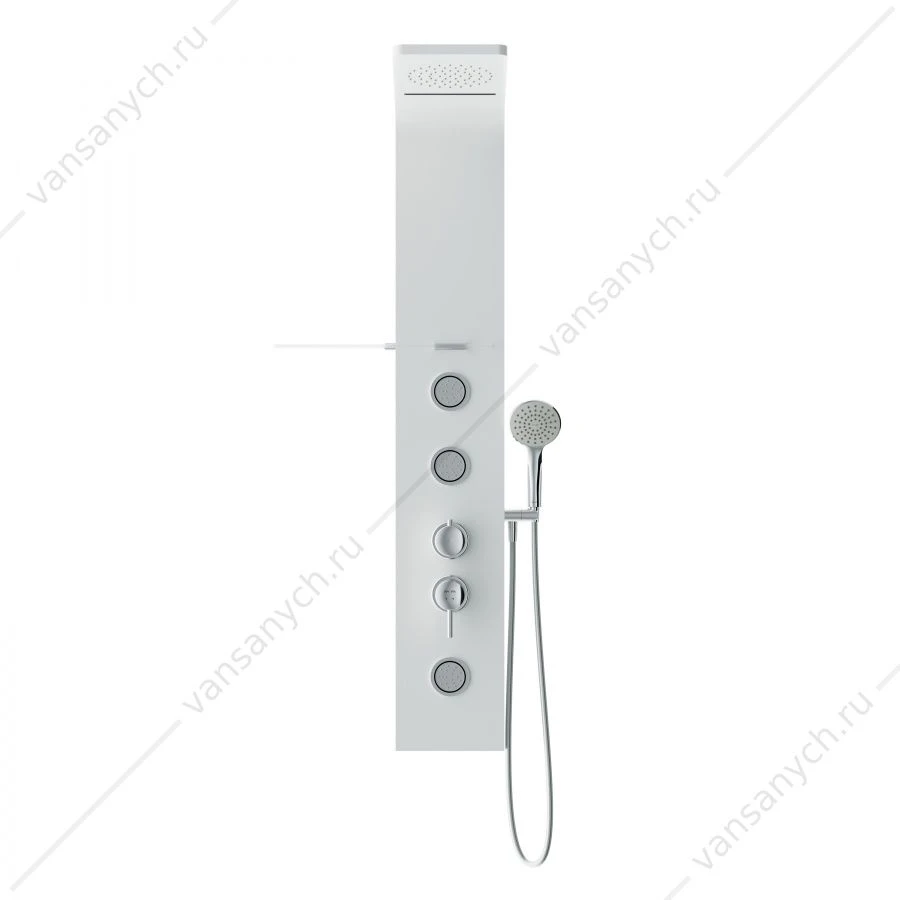 Душевая панель AM.PM Joy, 3 форсунки, полочка, верхний душ, белая W85P-2-136AW