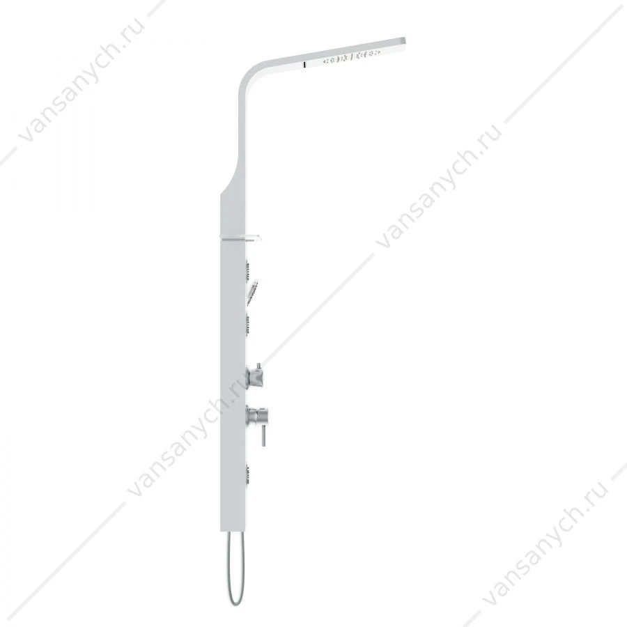 Душевая панель AM.PM Joy, 3 форсунки, полочка, верхний душ, белая W85P-2-136AW