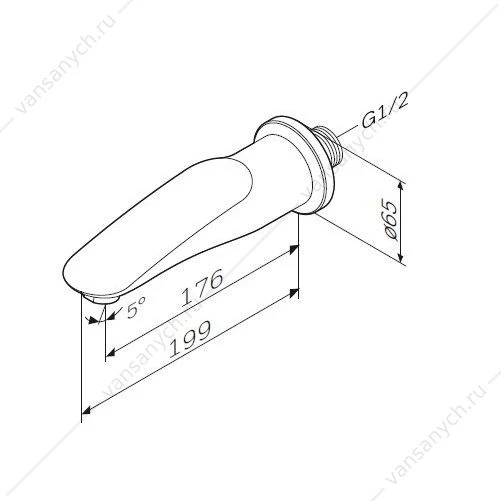 Излив AM.PM Sensation на ванну, хром, F3070000