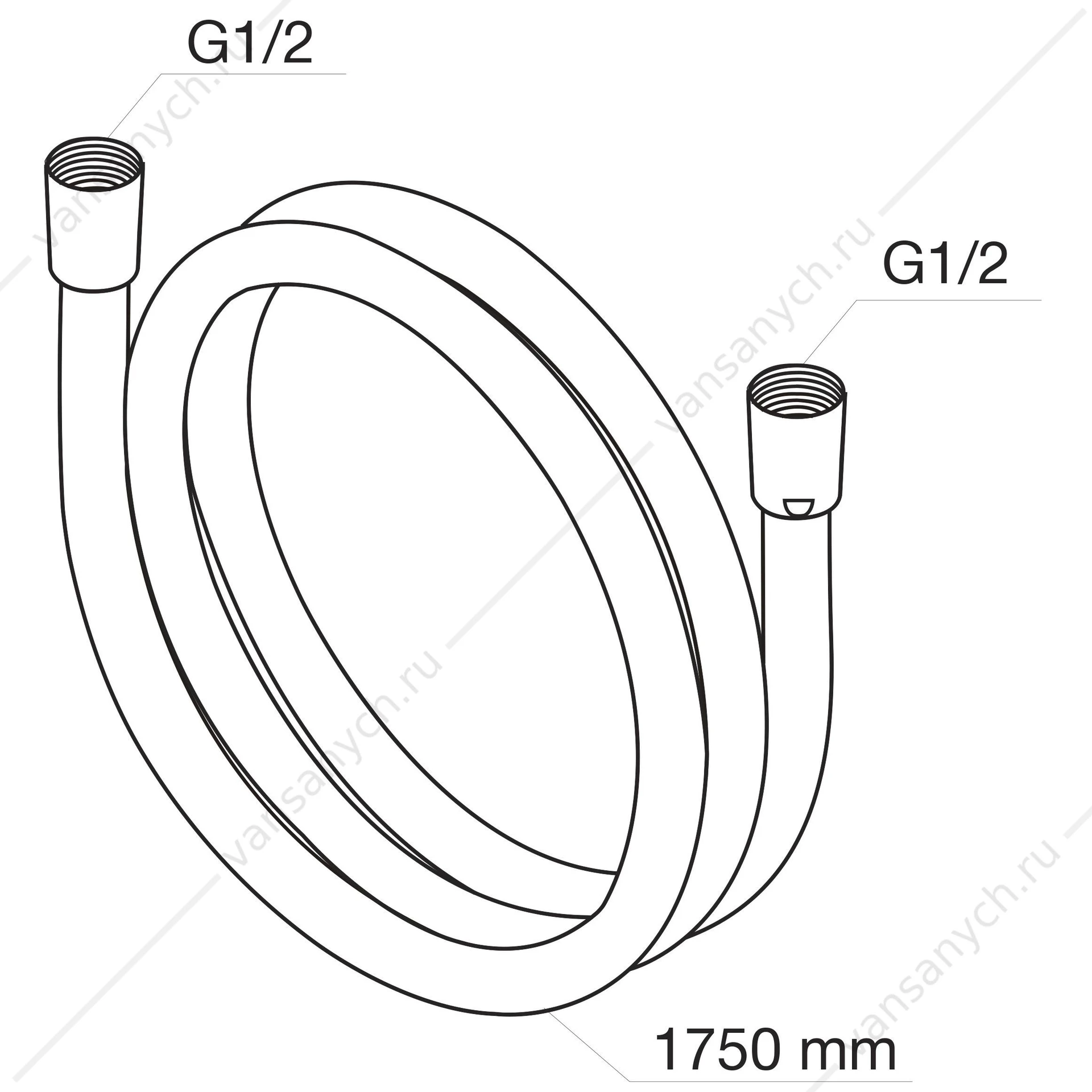 Душ.шланг AM.PM 1750 мм, 760400164