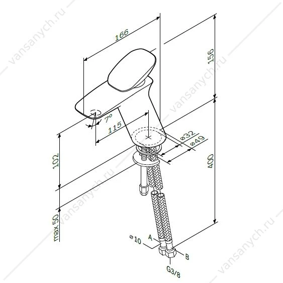 Смеситель для умывальника AM.PM Spirit V2.0 хром, F70A02100