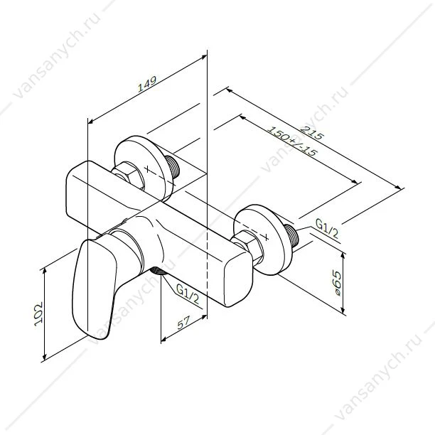 Смеситель для душа, AM.PM Spirit V2.1 F71A20000