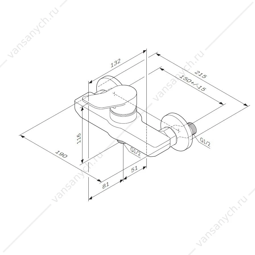 Смеситель для душа, AM.PM X-Joy, хром, F85A20000