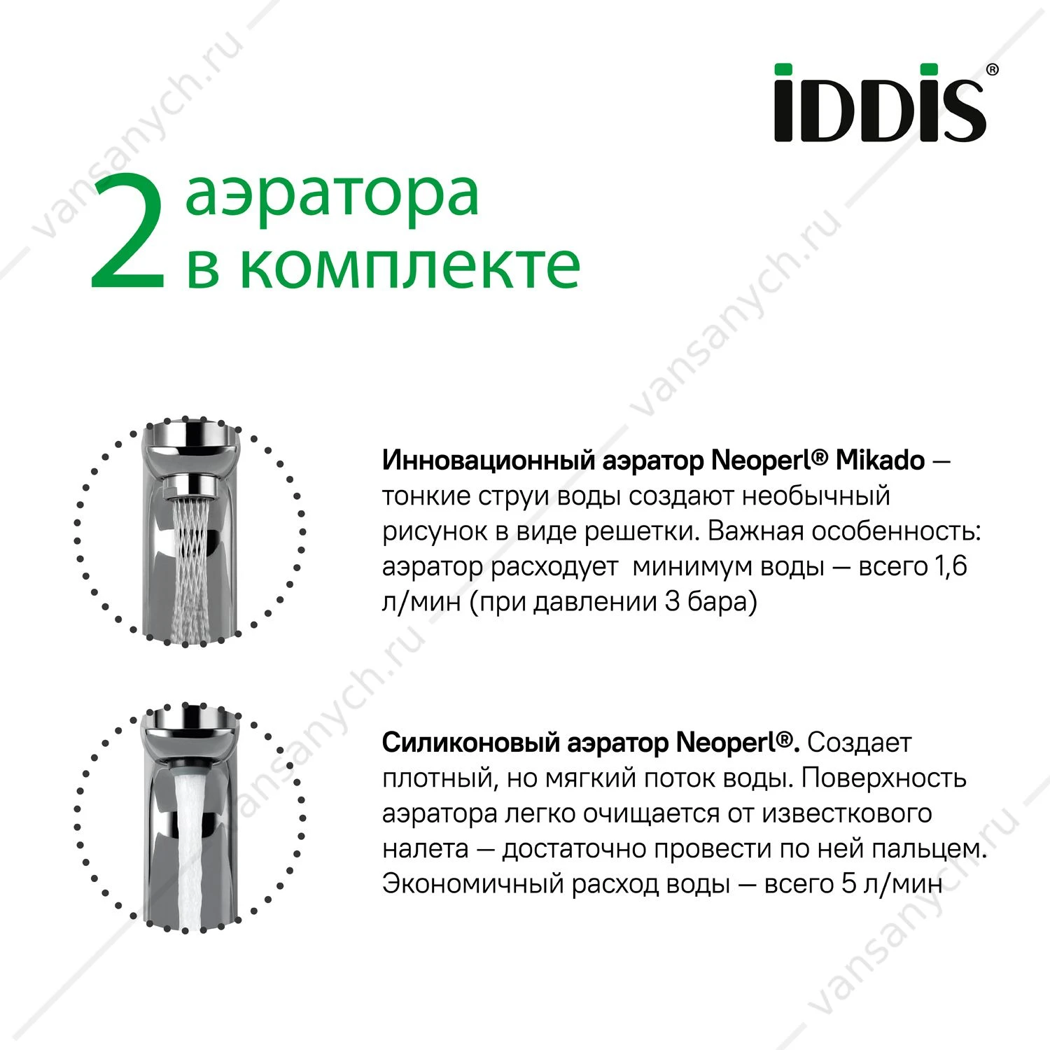 Смеситель IDDIS Slide для умывальника с управл. Push Control, SLIWTBTi01, белый