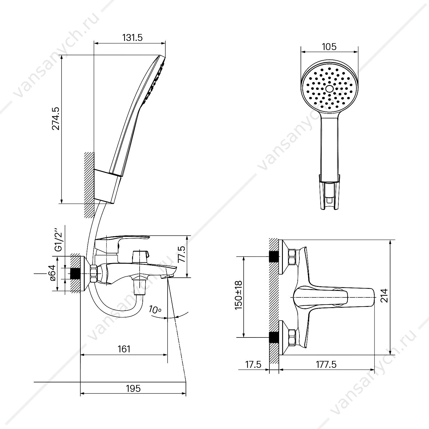 Смеситель для ванны IDDIS Ray, RAYWT02i02, белый