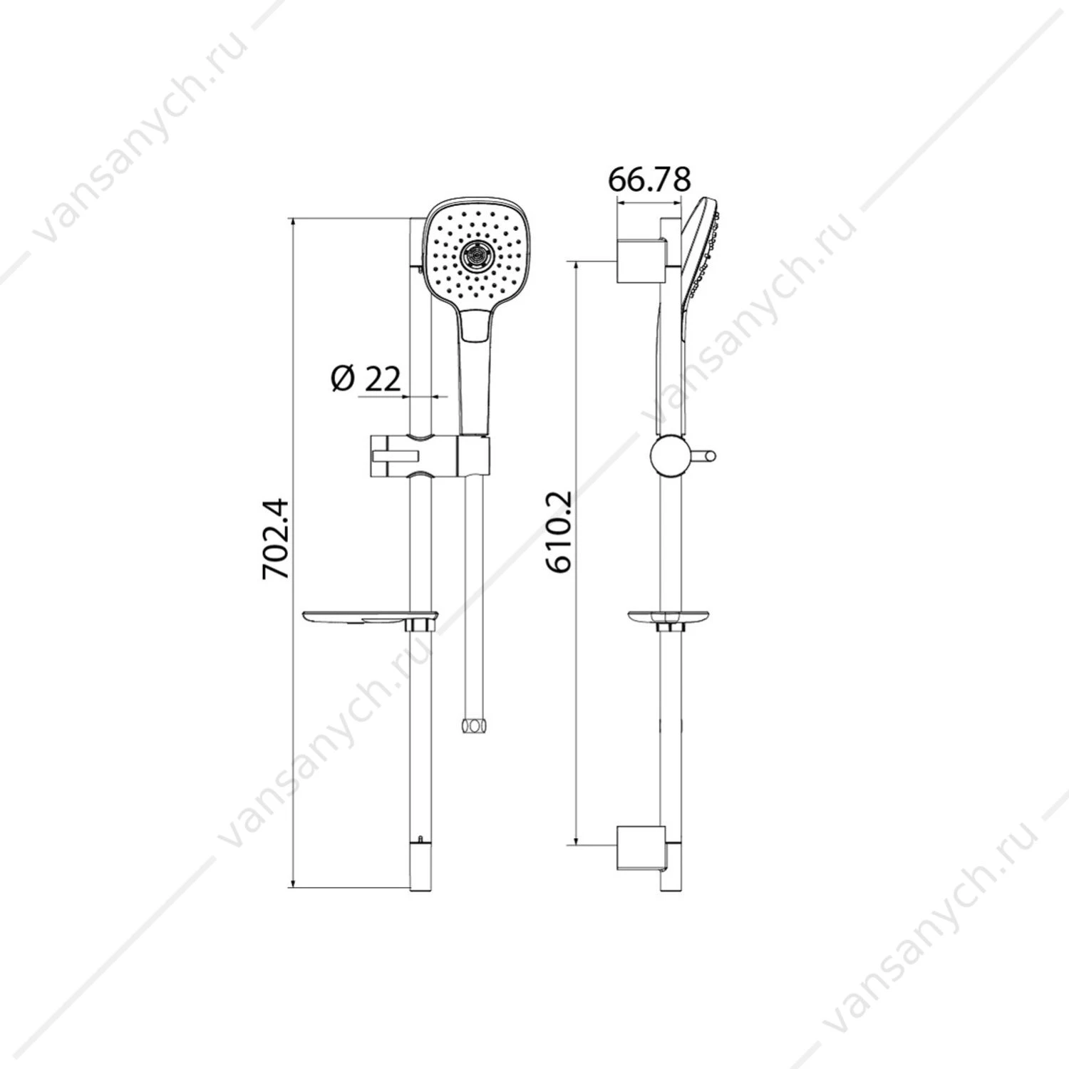 Душевой гарнитур IDDIS Sena, SEN3F70i16, хром