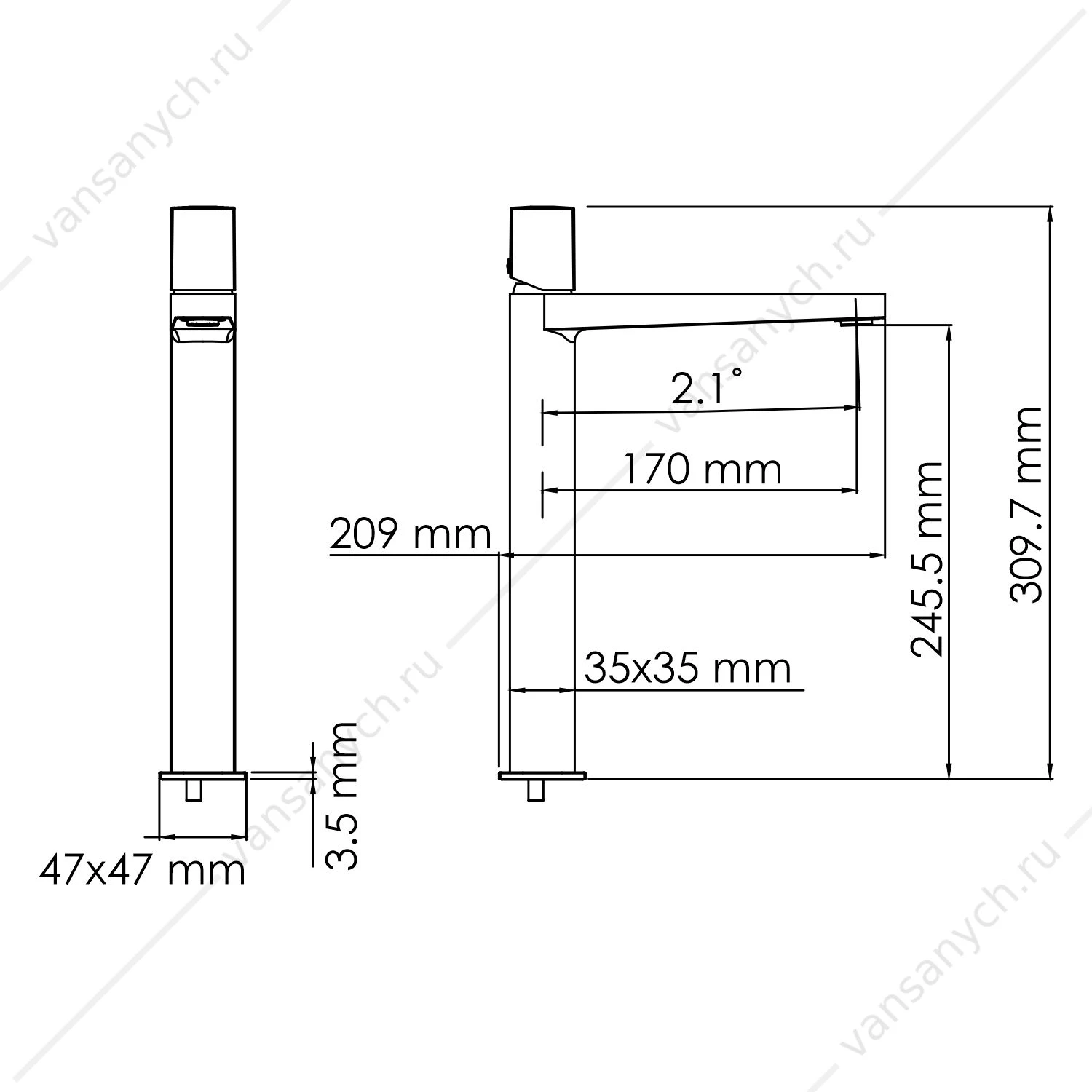 Смеситель для раковины Naab 8603H, хром