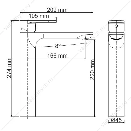 Смеситель для раковины Mindel 8503H, белый