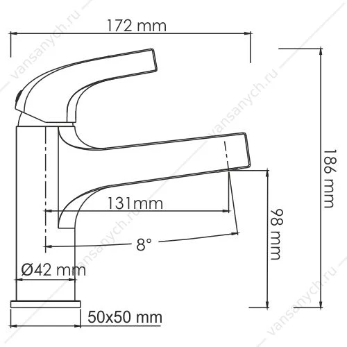 Смеситель для раковины Sauer 7103, золото глянцевое