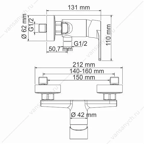 Смеситель для душа Dill 6102, хром