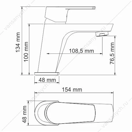 Смеситель для раковины Dill 6103, хром