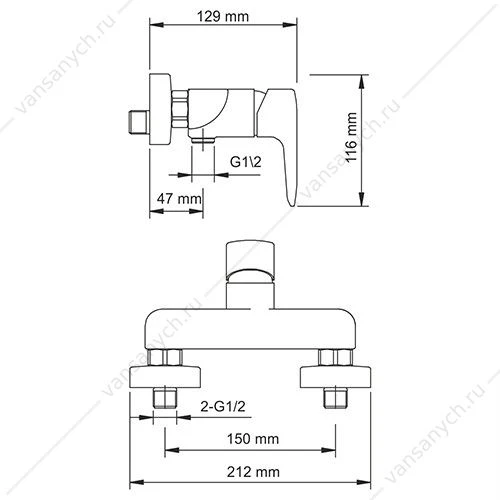 Смеситель для душа Vils 5602, хром