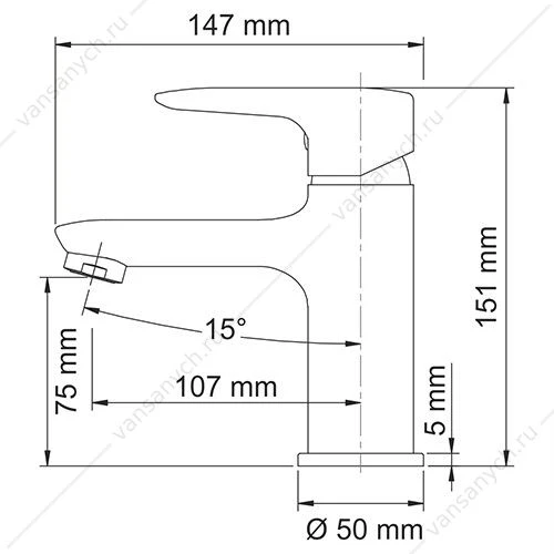 Смеситель для раковины Vils 5603, хром