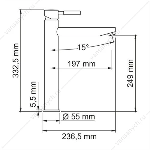 Смеситель для раковины Main 4103H, хром