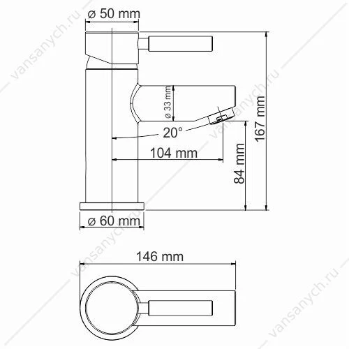 Смеситель термостат для раковины Main 4103 Thermo, хром
