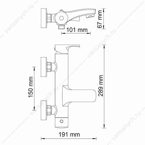 Смеситель для ванны с коротким изливом Berkel 4801, хром