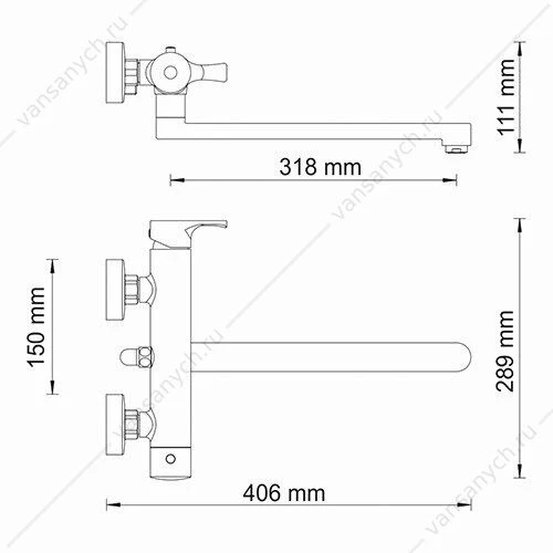 Смеситель для ванны с длинным изливом Berkel 4802L, хром