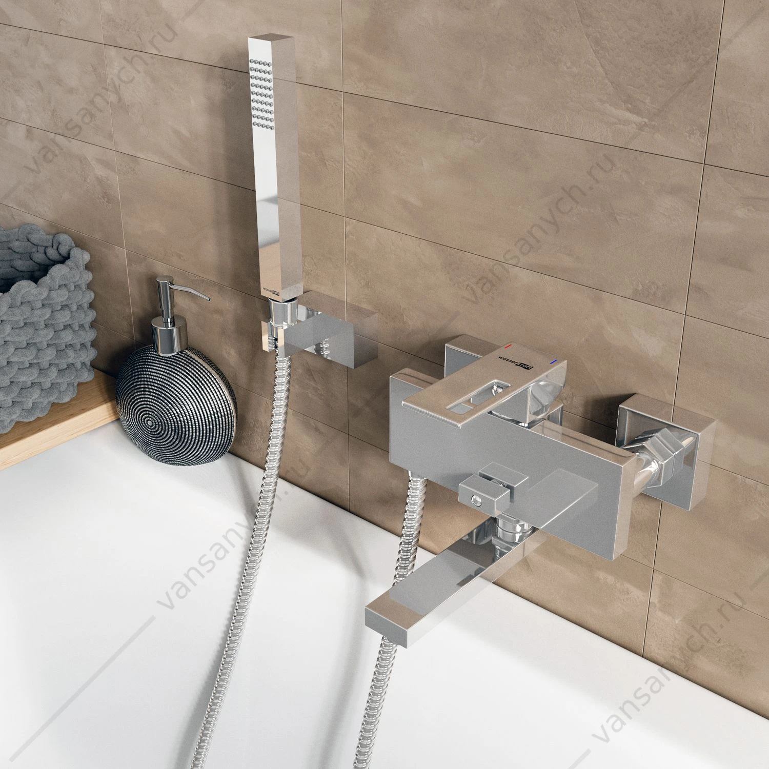 Смеситель для ванны с коротким изливом Alme 1501, хром