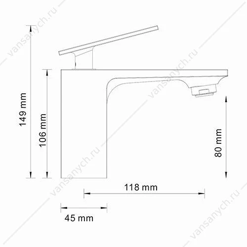 Смеситель для раковины Alme 1503, хром