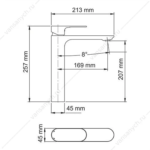 Смеситель для раковины Dinkel 5803H, хром
