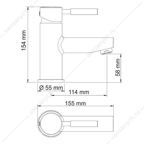 Смеситель для раковины Wern 4203, никель