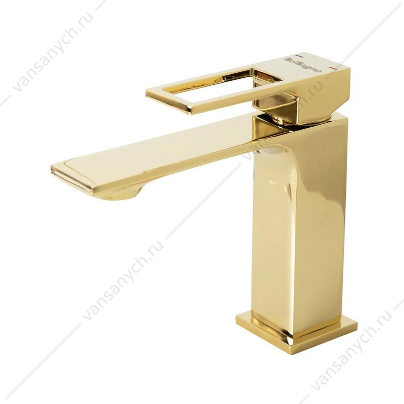 Смеситель для раковины с донным клапаном BELBAGNO LUCE золото