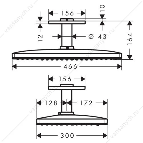 Верхний душ HG Rainmaker Select 460 2jet белый/хром 24004400