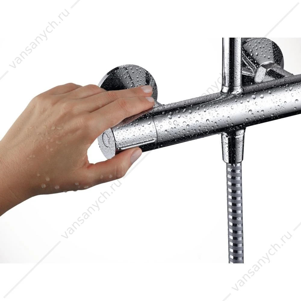 Душевая система термостат. HG Vernis Blend Showerpipe 200 хром 26276000