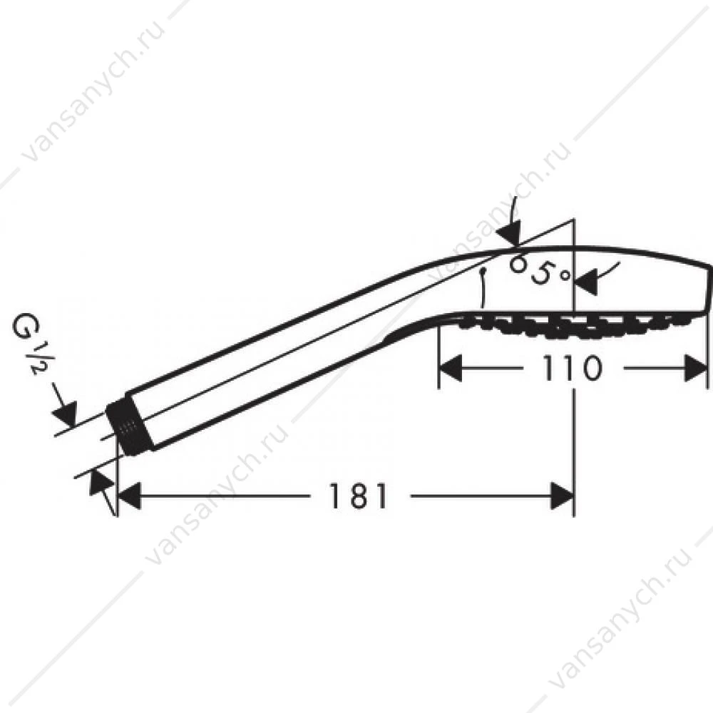 Ручной душ 26804400 HG Croma Select S 1jet белый/хром