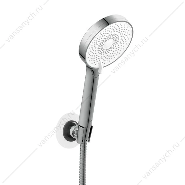 Душевой гарнитур CERSANIT FERRO лейка 3 режима, шланг 150см, держатель,  хром, A64086