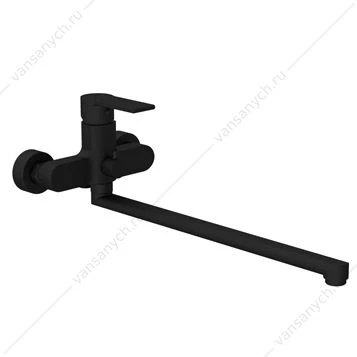 Смеситель для ванны CERSANIT BRASKO BLACK, с длинным изливом, чёрный, A64092