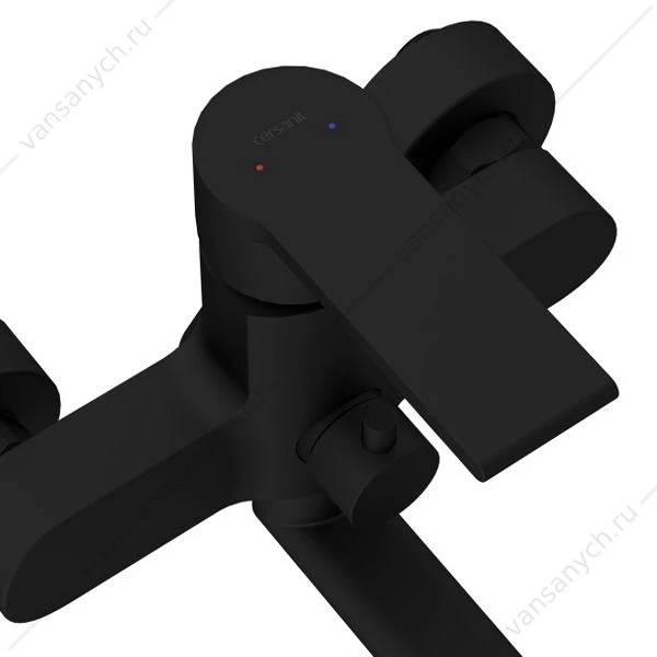 Смеситель для ванны CERSANIT BRASKO  BLACK, с длинным изливом, чёрный, A64092
