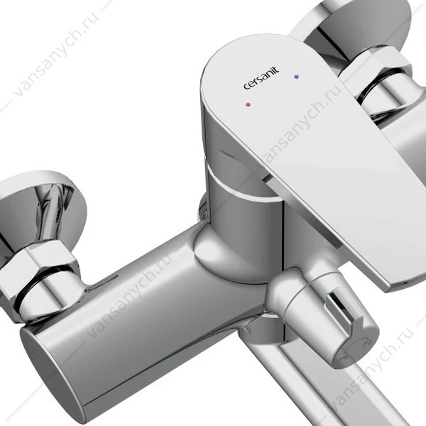 Смеситель для ванны CERSANIT MODUO, с длинным изливом,  хром, A64098