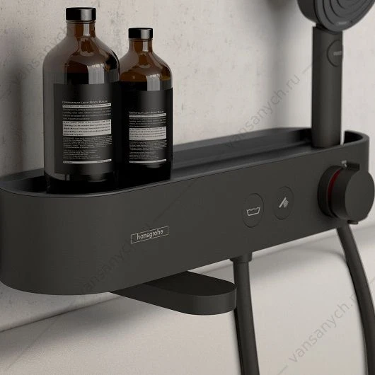 Смеситель термостат для ванны Hansgrohe ShowerTablet Select 400, черный, 24340670