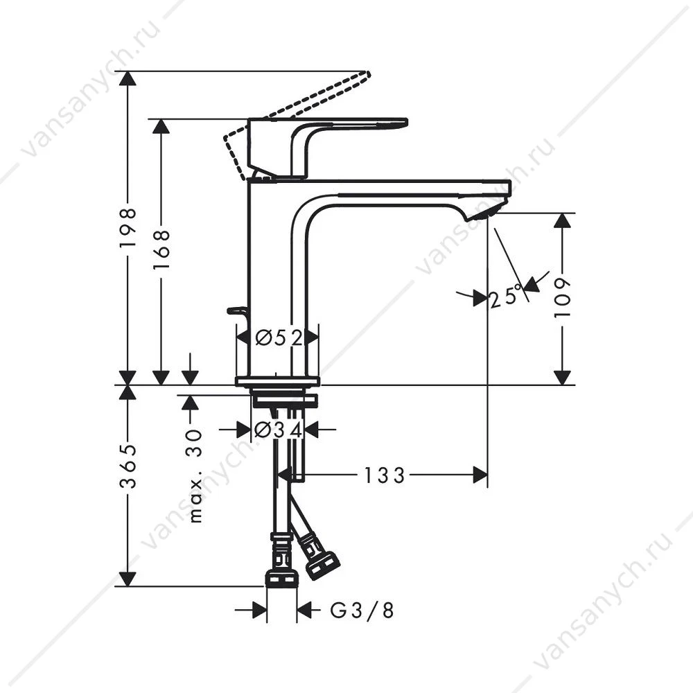 Смеситель для раковины 110 Hansgrohe Rebris E, черный 72557670