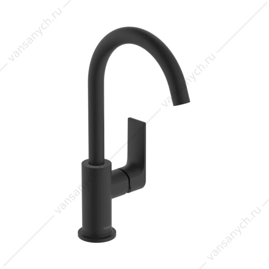 Cмеситель для раковины 210 Hansgrohe Rebris E, поворот. излив, черный 72576670