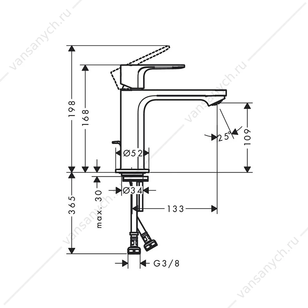 Смеситель для раковины 110 Hansgrohe Rebris S, черный 72517670