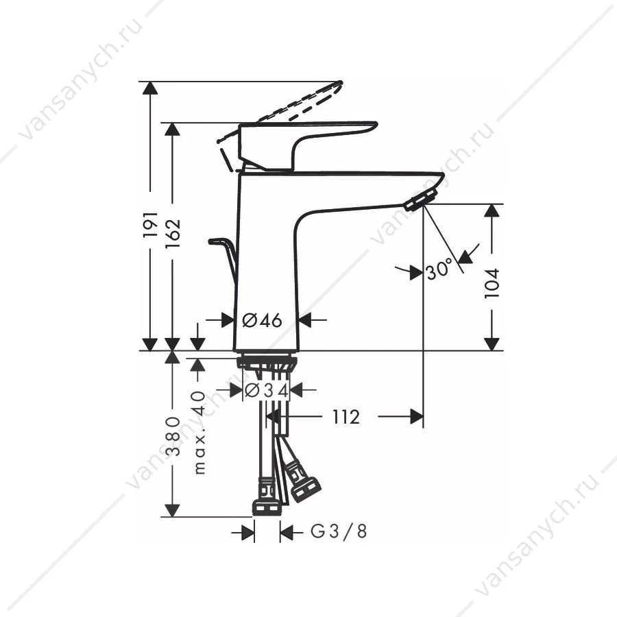 Смеситель для раковины Hansgrohe Talis E черный 71710670