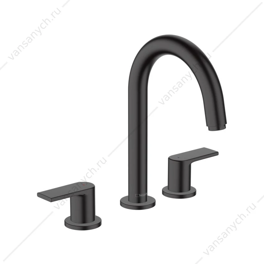 Смеситель для раковины на 3 отверстия Hansgrohe Vernis Shape со сливн. гарнит. , черный 71563670