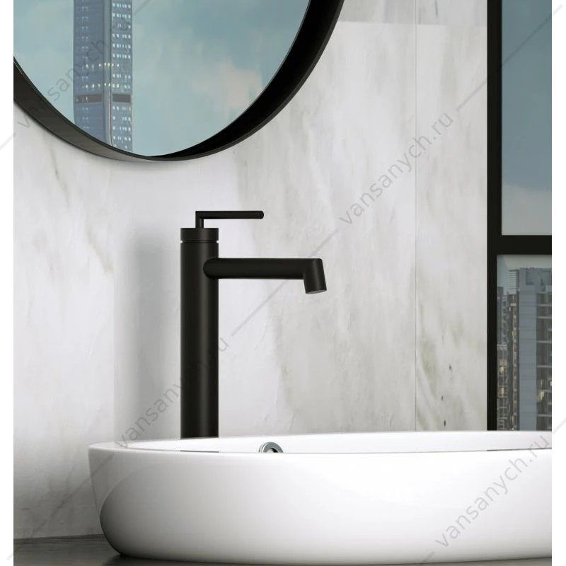 Смеситель для раковины высокий BELBAGNO ACQUA-LMC, черный ACQUA-LMC-NERO