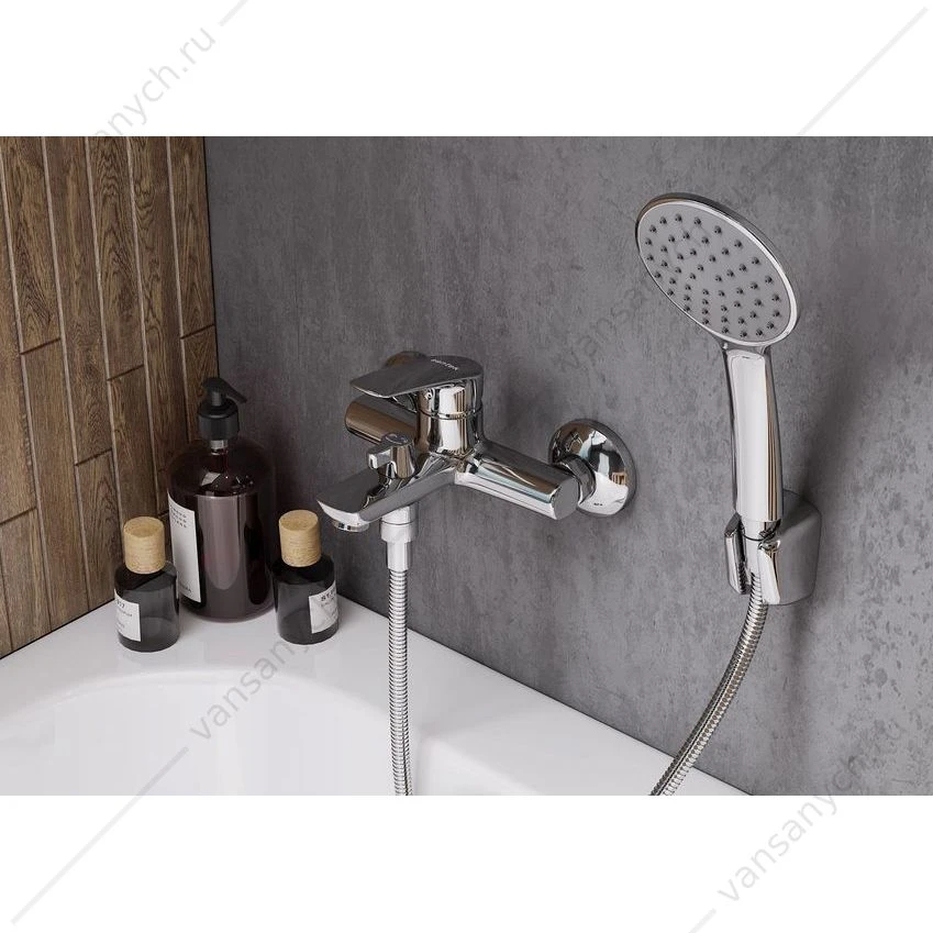 Смеситель для ванны SANTEK Марион, с лейкой, шлангом, держат., хром, WH5A10006C001